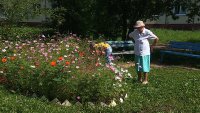 Благодаря стараниям цветоводов во дворе Бортникова, 7 появилось место для отдыха